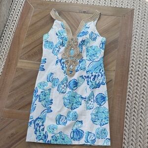 Lilly Pulitzer Blue and Green Floral Dress